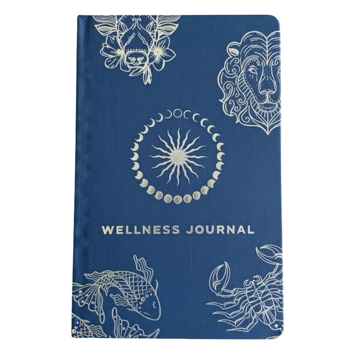 Midnight Blue Wellness Journal – Silver Zodiac, 120 Pages