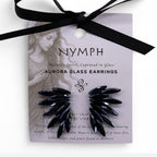 Jet Black - Vintage Glass - Fairies - Earrings