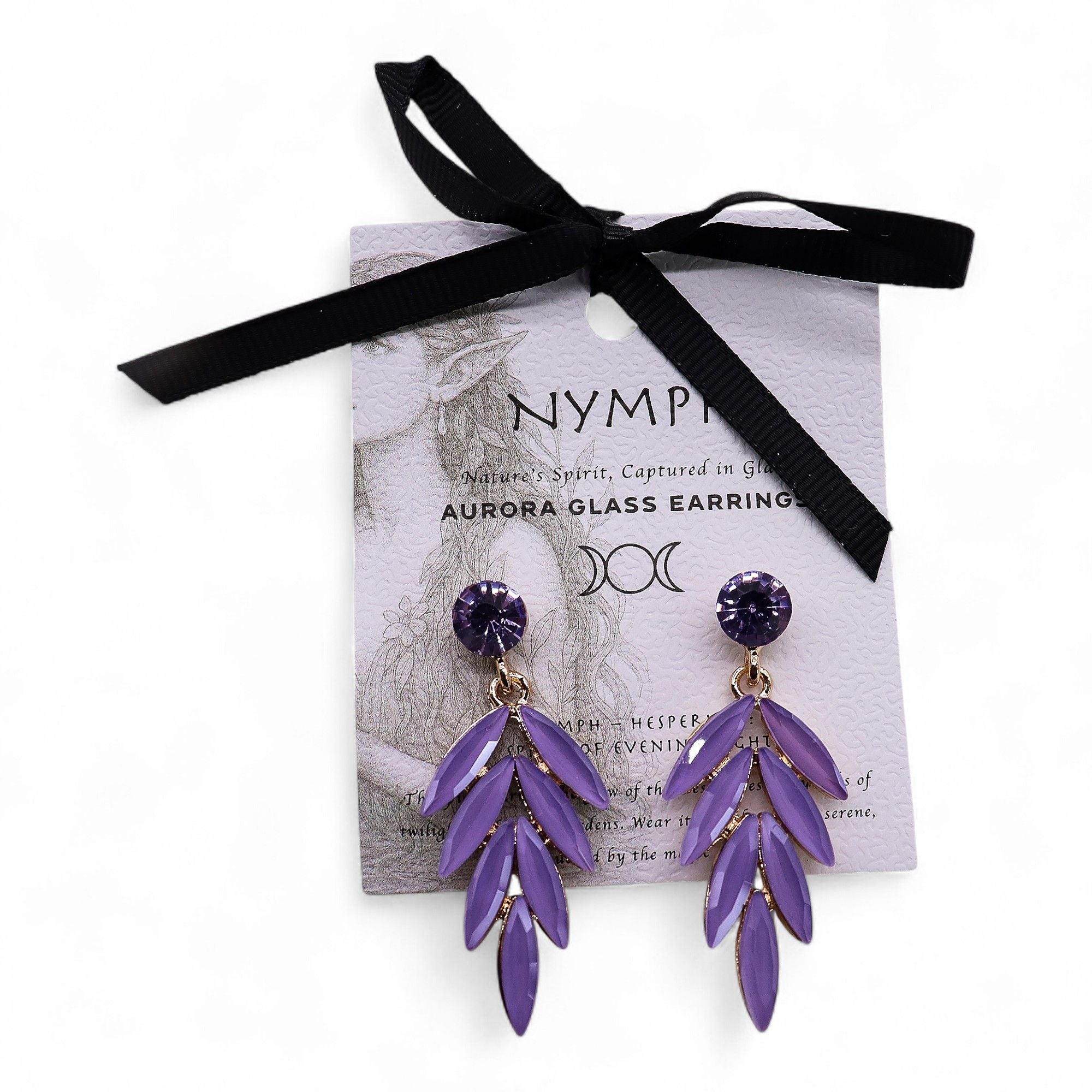Lavender - Vintage Glass - Fairies - Earrings
