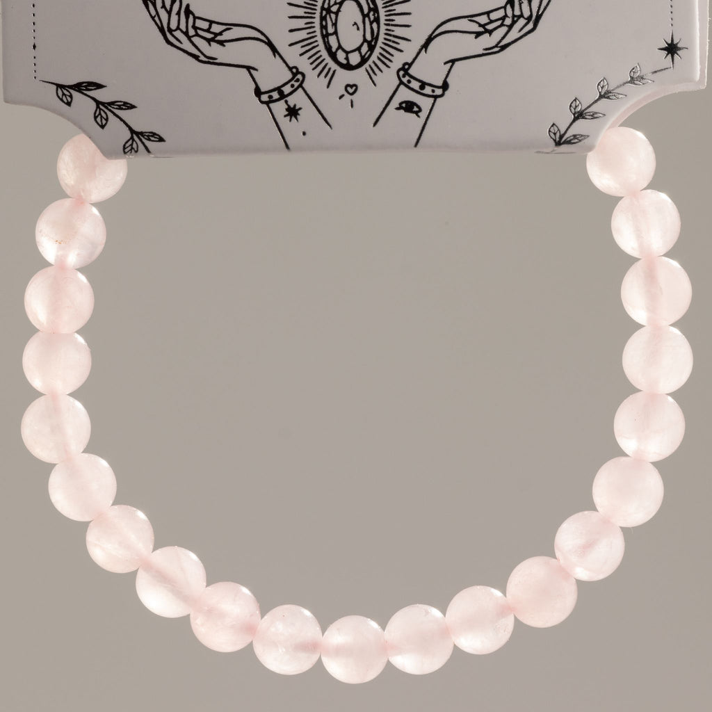 Rose Quartz Petite Power Bracelet – 17cm, 6mm Beads