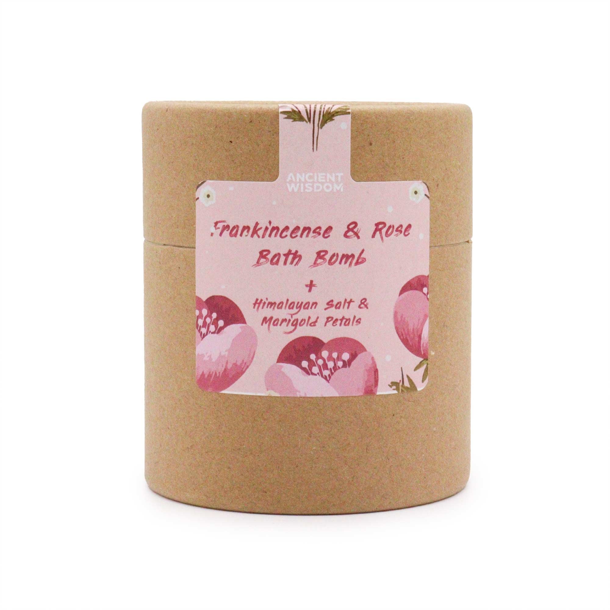 Blooming Pink Bliss-Frankincense & Rose Bath Bomb, paired with mineral-rich Himalayan Bath Salt and vibrant Marigold Petals.