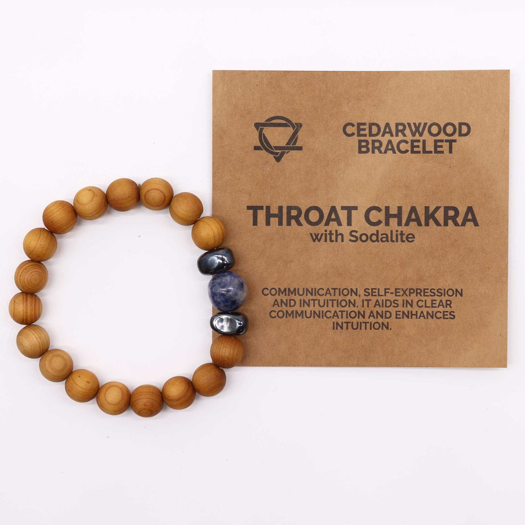 Cedarwood and Sodalite Throat Chakra Bangle