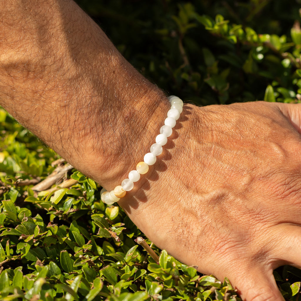Moon Jade Petite Power Bracelet – 17cm, 6mm Beads