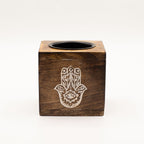 Hamsa Square Mango Wood Oil Burner & Wax Warmer