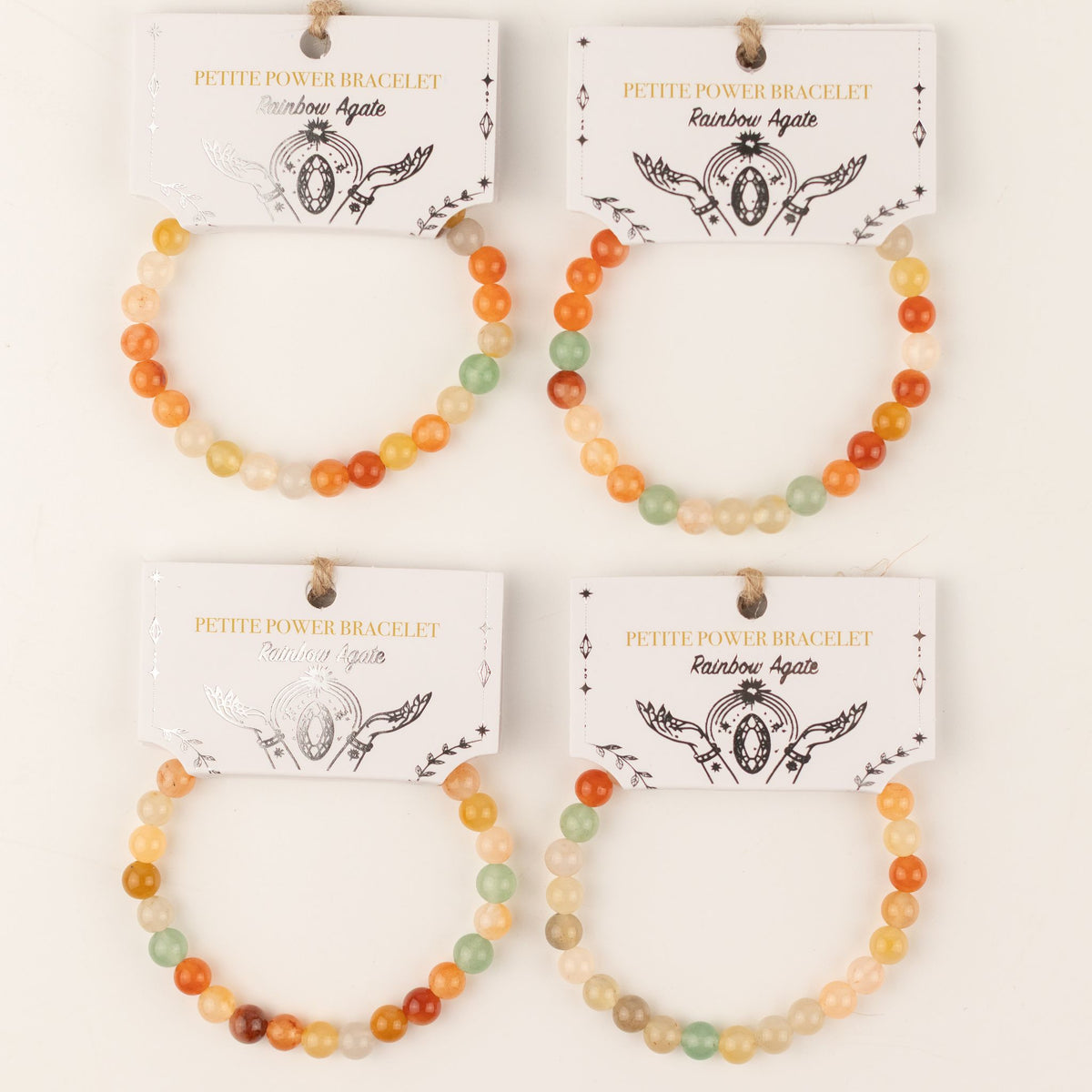 Rainbow Agate Petite Power Bracelet – 17cm, 6mm Beads