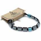Magnetic Hematite Shamballa Bracelet – Turquoise Cuboids