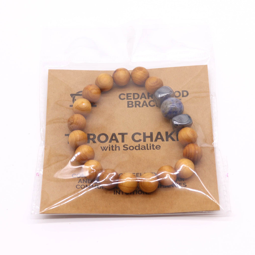 Cedarwood and Sodalite Throat Chakra Bangle