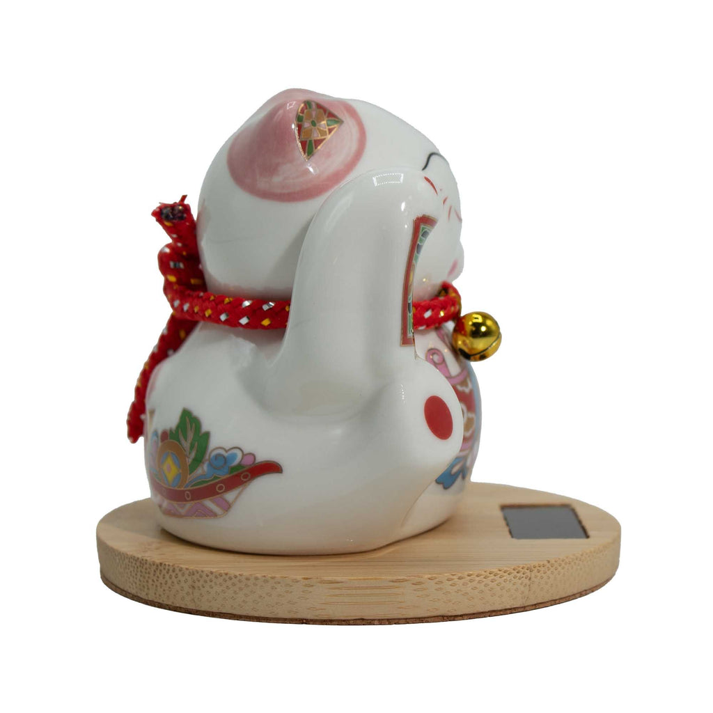 Solar Money Cat Wooden Base - Pink Moving Hand