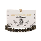 Gold Obsidian Petite Power Bracelet – 17cm, 6mm Beads