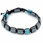 Magnetic Hematite Shamballa Bracelet – Turquoise Cuboids