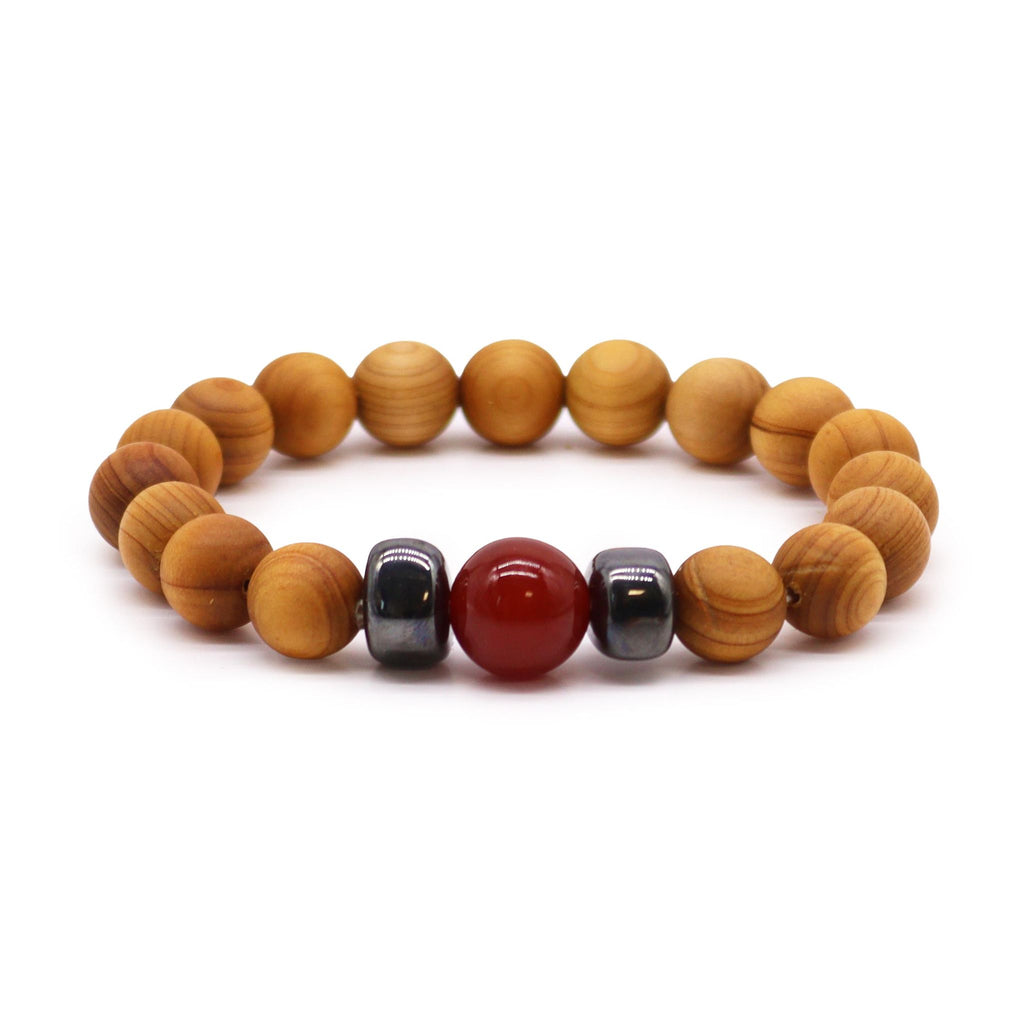 Cedarwood and Red Jasper Root Chakra Bangle