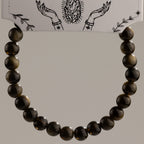 Gold Obsidian Petite Power Bracelet – 17cm, 6mm Beads