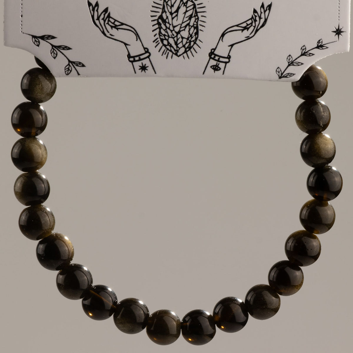 Gold Obsidian Petite Power Bracelet – 17cm, 6mm Beads