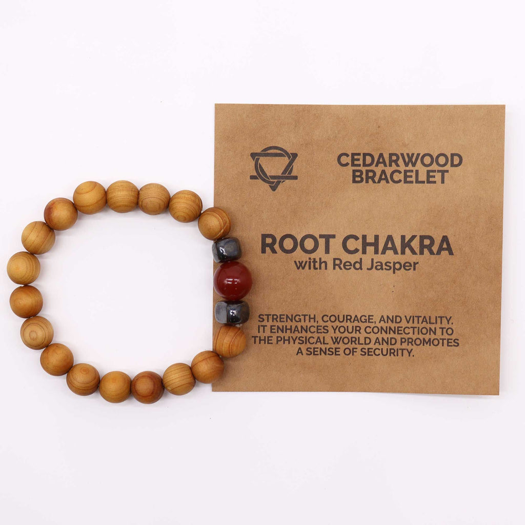 Cedarwood and Red Jasper Root Chakra Bangle