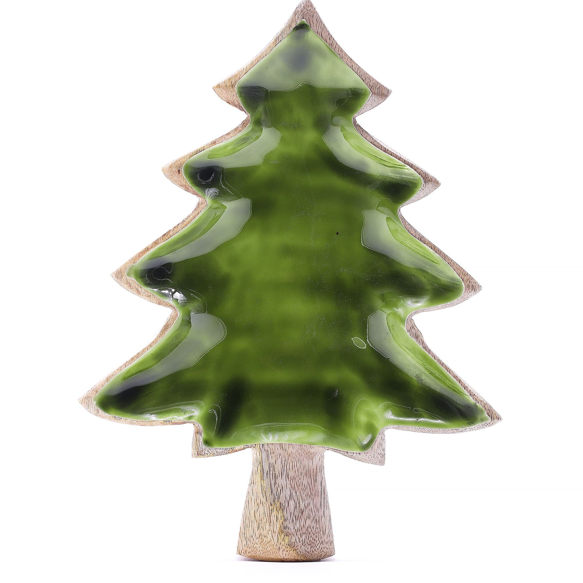 Lost in the Forrest -  Enamel Tree Wooden Bowl - 25x19cm AW-Dropship