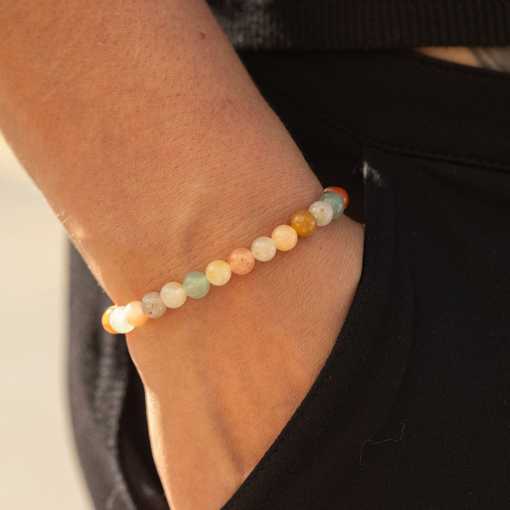 Rainbow Agate Petite Power Bracelet – 17cm, 6mm Beads