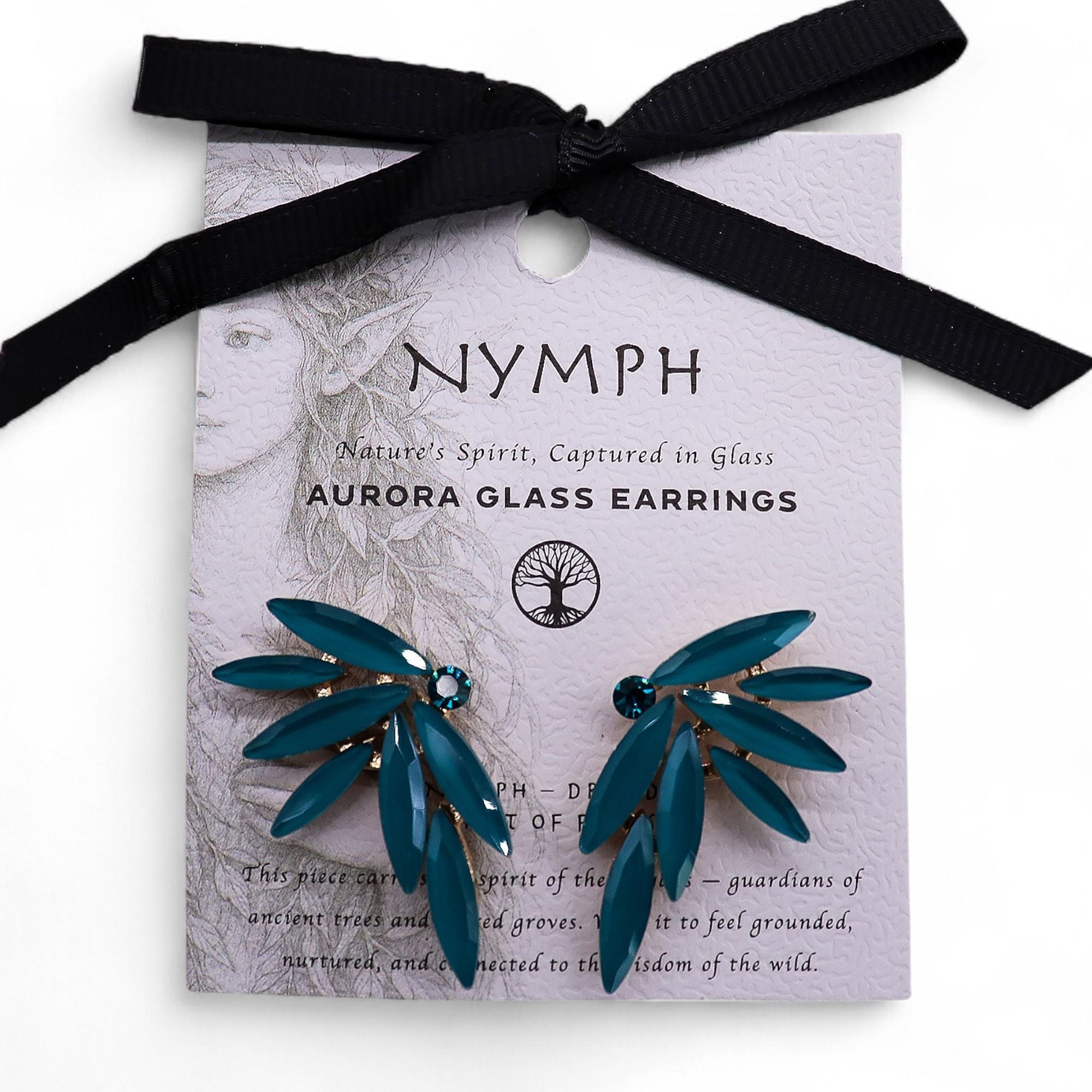 Teal Green - Vintage Glass - Fairies - Earrings
