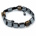 Magnetic Hematite Shamballa Bracelet – Tiger Eye Cuboids