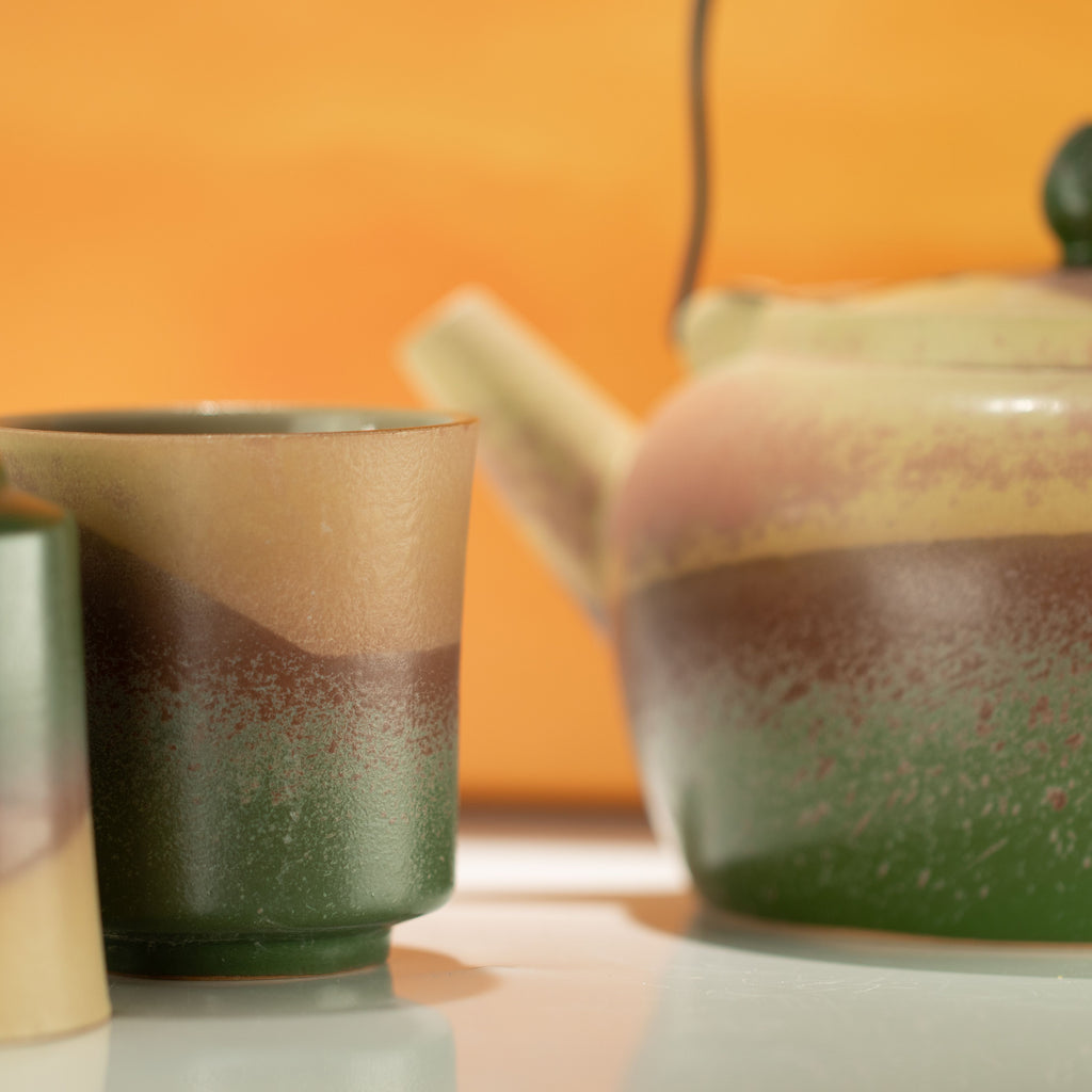 Japanese Kyusu Style Tea Set - For Green Tea - Four Cups