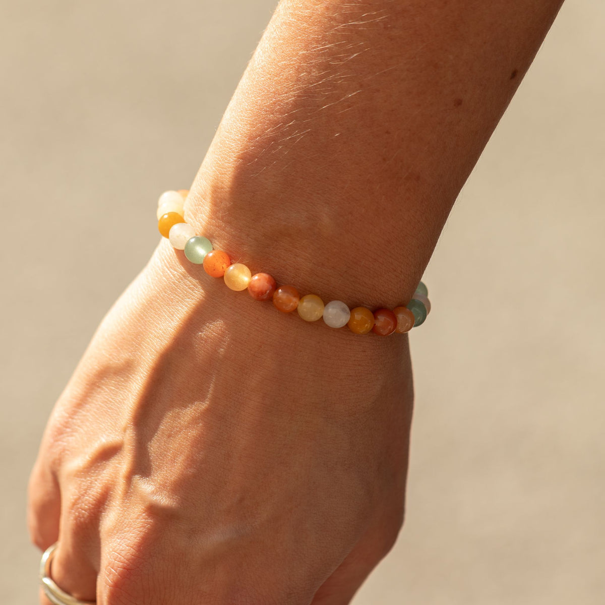 Rainbow Agate Petite Power Bracelet – 17cm, 6mm Beads