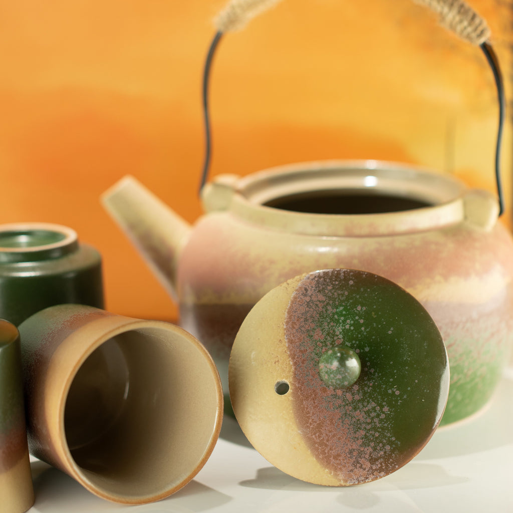 Japanese Kyusu Style Tea Set - For Green Tea - Four Cups