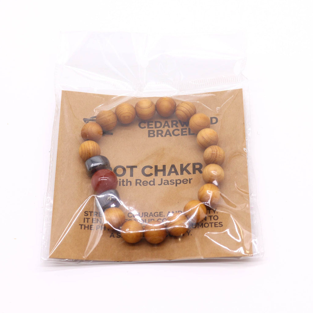 Cedarwood and Red Jasper Root Chakra Bangle