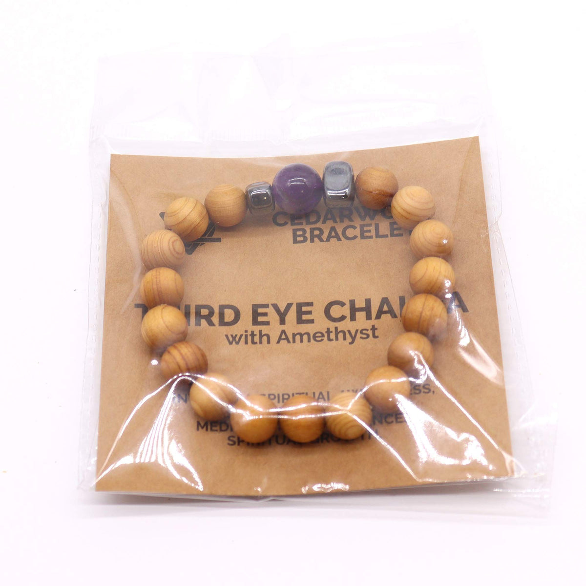 Cedarwood & Amethyst Third Eye Chakra Bangle