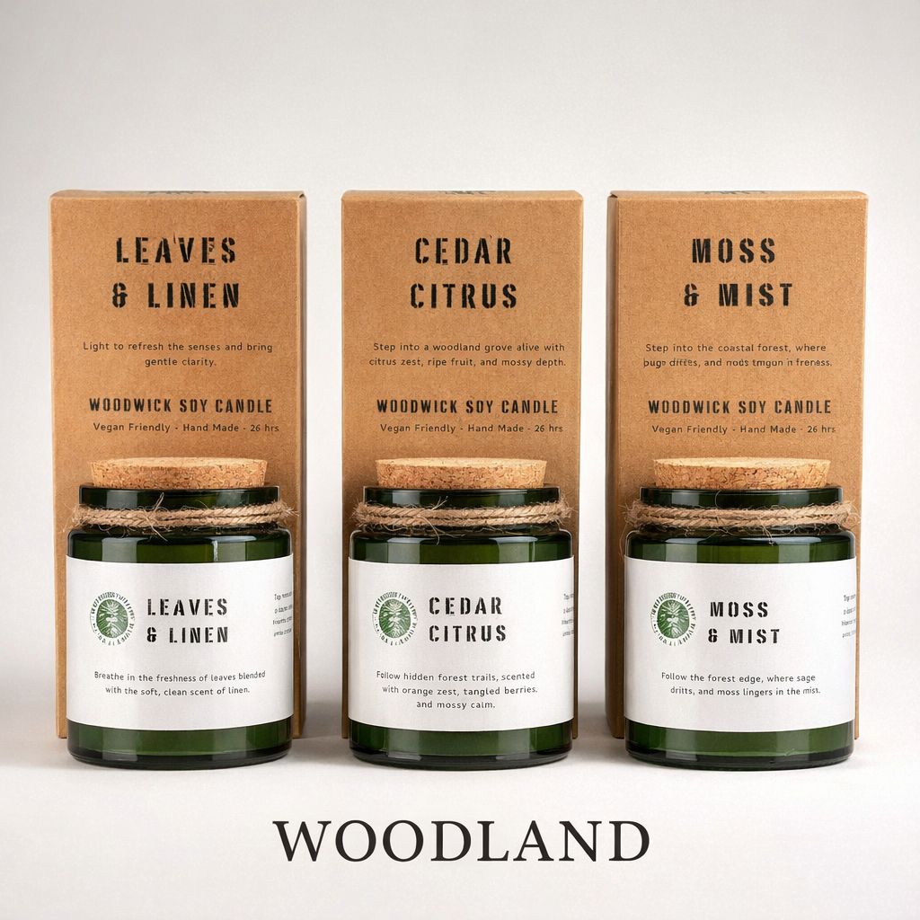 Greenman Woodwick Soy Candle Collection