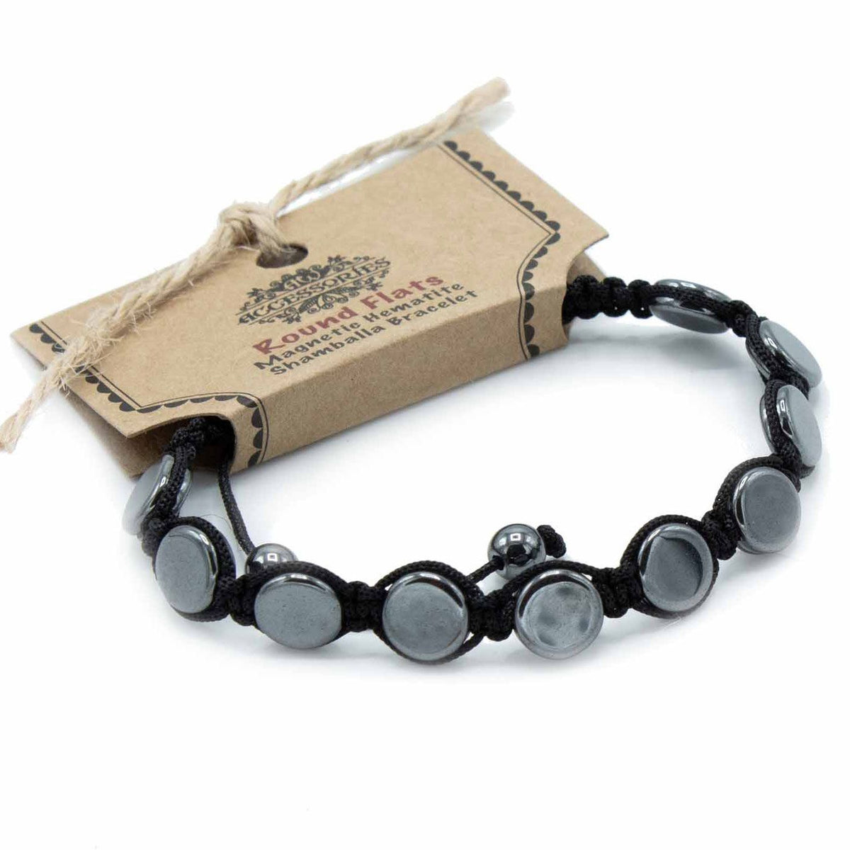 Magnetic Hematite Shamballa Bracelet – Round Flats