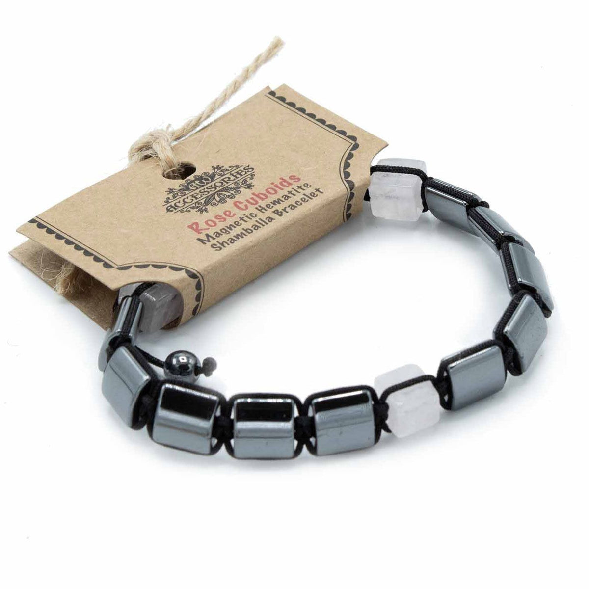 Magnetic Hematite Shamballa Bracelet – Rose Cuboids
