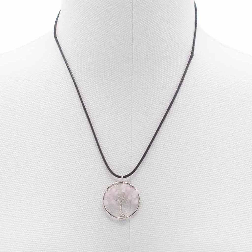 Tree of Life Pendant - Rose Quartz