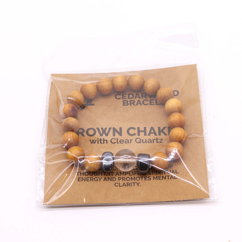 Cedarwood and Clear Quartz Crown Chakra Bangle