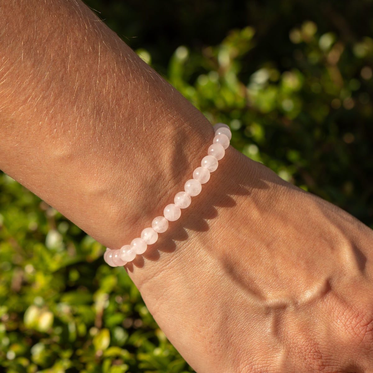 Rose Quartz Petite Power Bracelet – 17cm, 6mm Beads