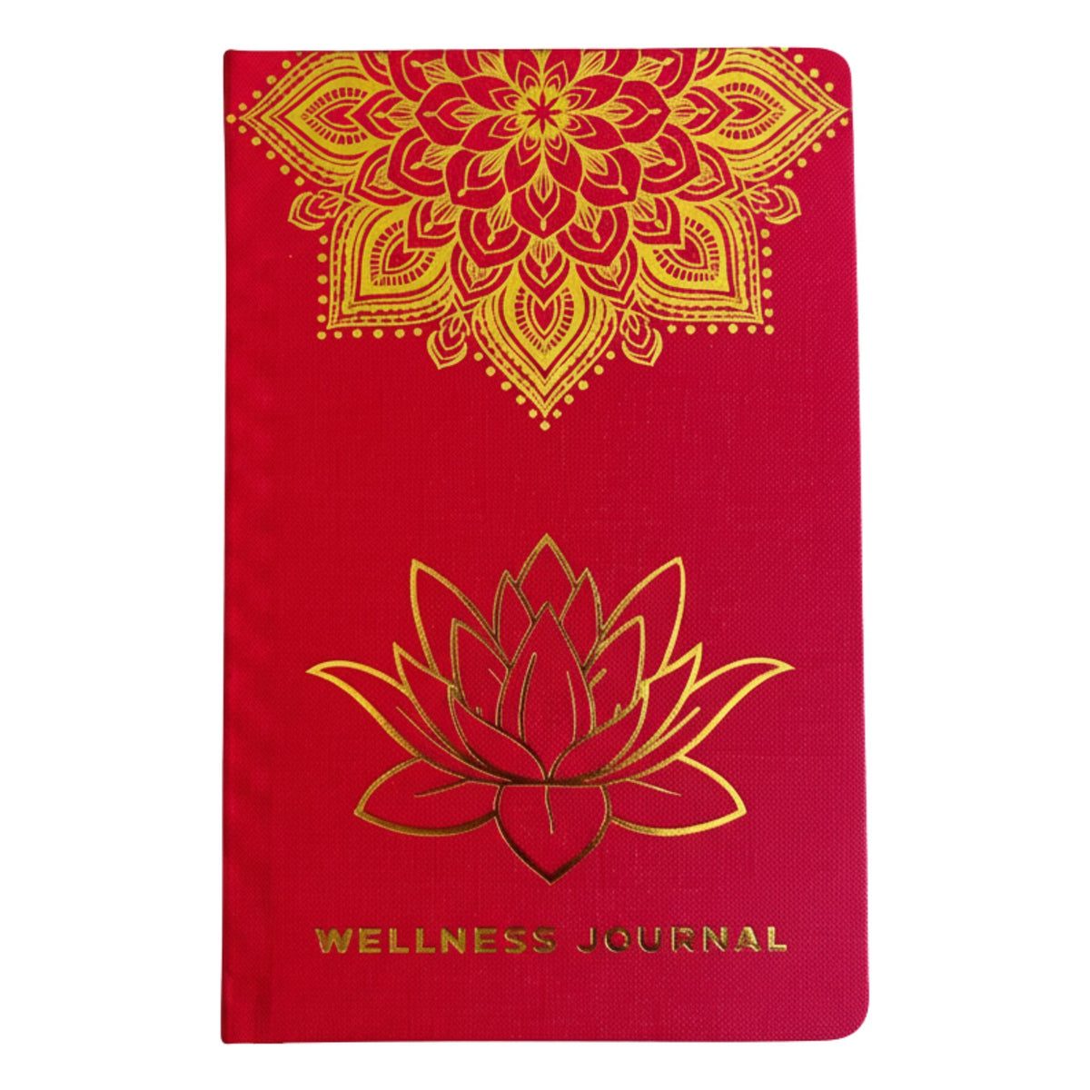 Red Wellness Journal – Golden Mandala & Lotus, 120 Pages