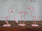 Pink Metal Flamingo Hydroponic Home Décor - Design 2