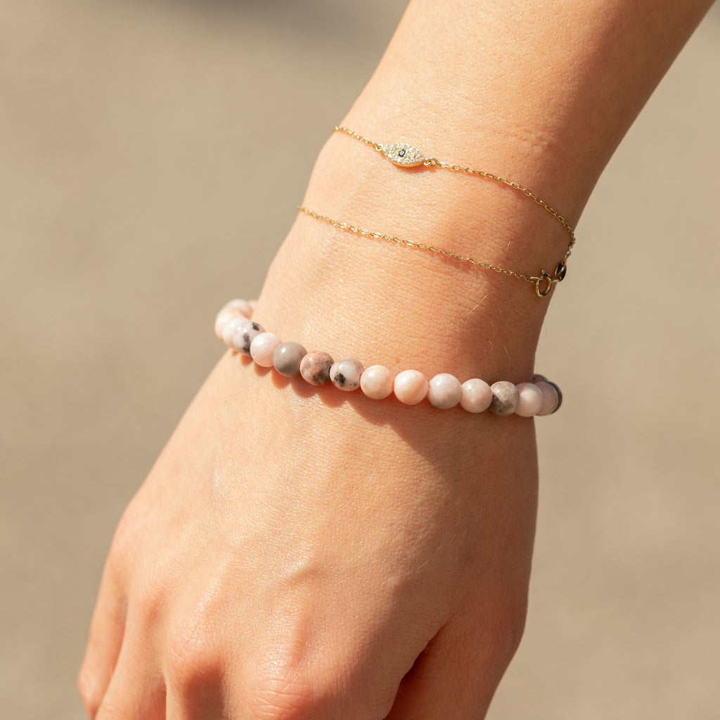 Pink Jasper Petite Power Bracelet – 17cm, 6mm Beads