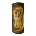 Owl in Trunk Wood Carving 24x11x5cm