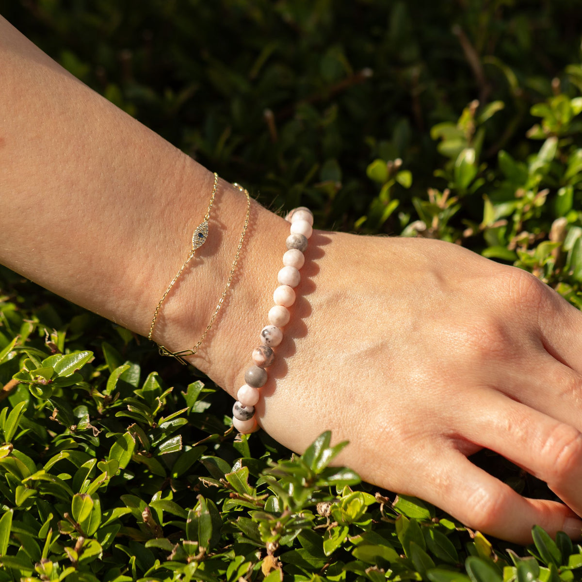 Pink Jasper Petite Power Bracelet – 17cm, 6mm Beads