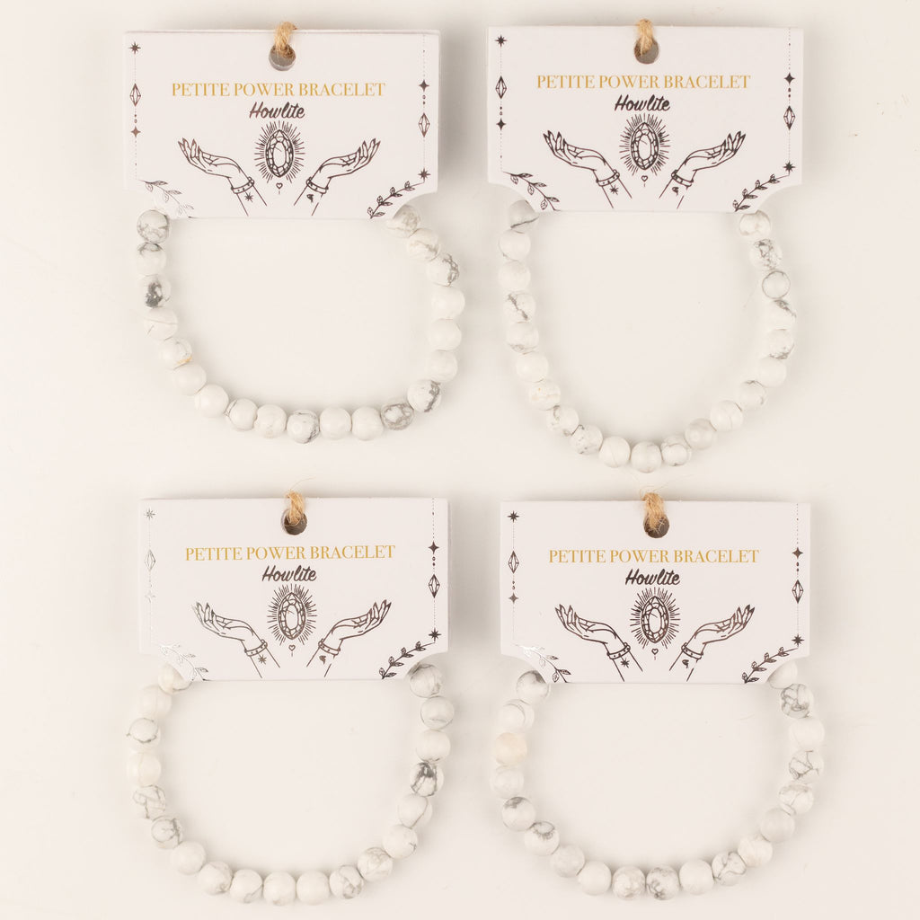 Howlite Petite Power Bracelet – 17cm, 6mm Beads