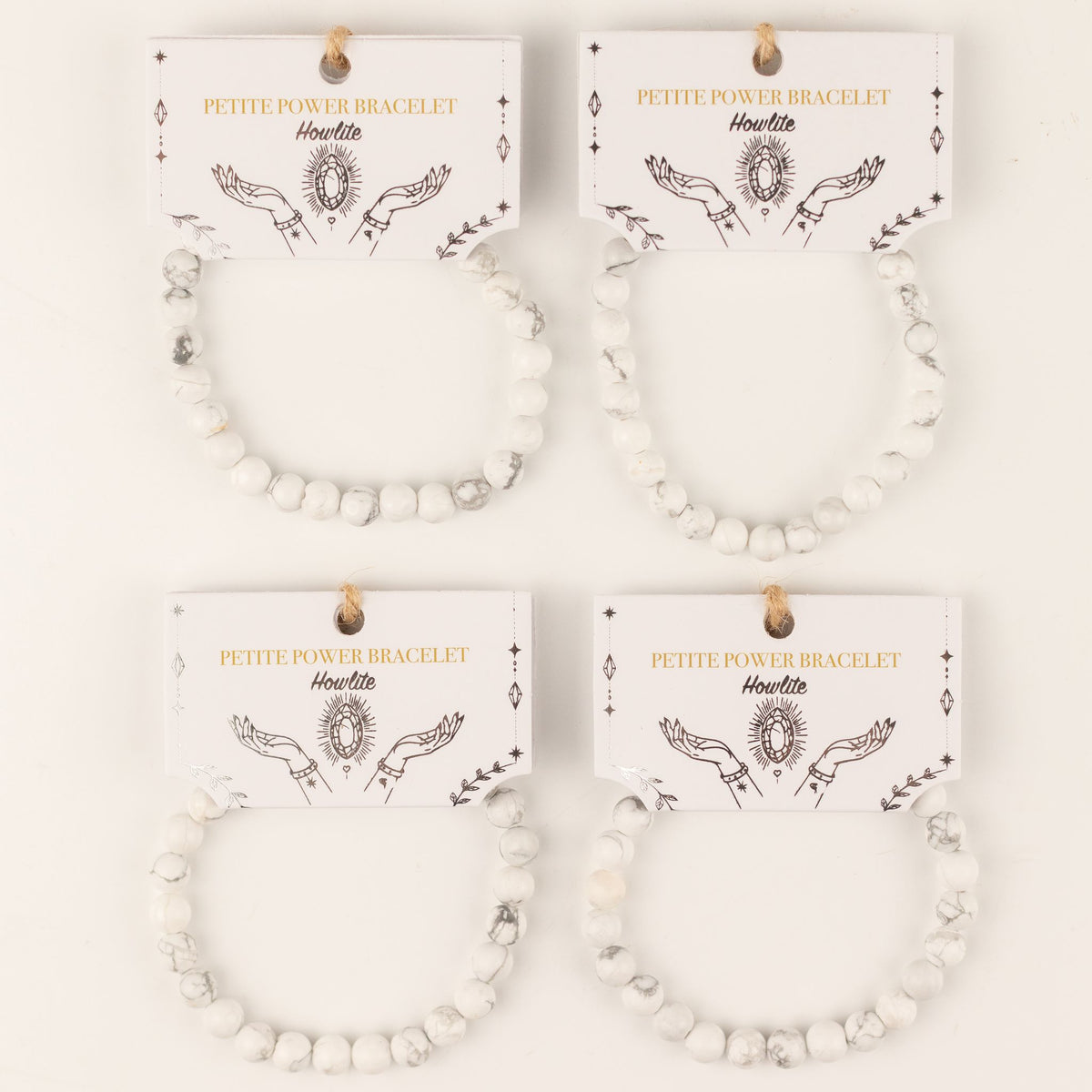 Howlite Petite Power Bracelet – 17cm, 6mm Beads