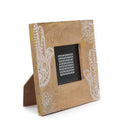 Small Mango Wood Picture Frame (for 10x10cm) 20x20x2cm - Hamsa - White
