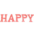 Shabby Chic Letters Red Wash  - HAPPY