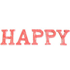 Shabby Chic Letters Red Wash  - HAPPY