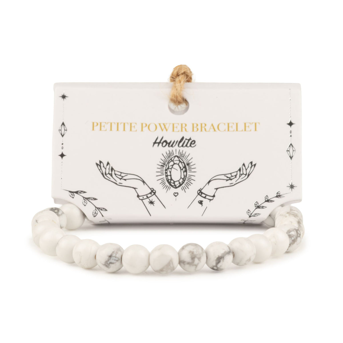 Howlite Petite Power Bracelet – 17cm, 6mm Beads