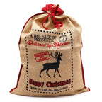 Delivered By Reindeer Christmas Jute Bag