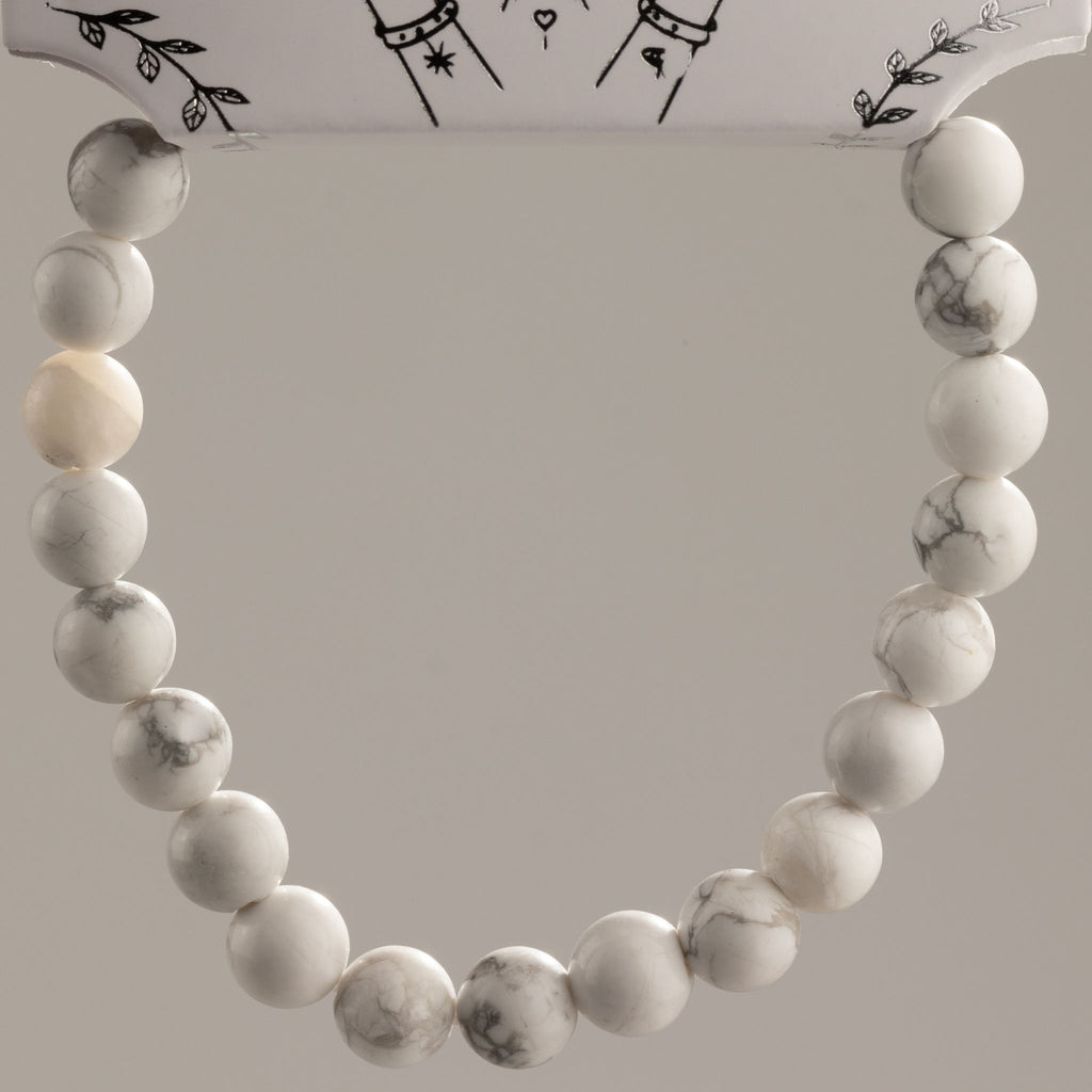 Howlite Petite Power Bracelet – 17cm, 6mm Beads