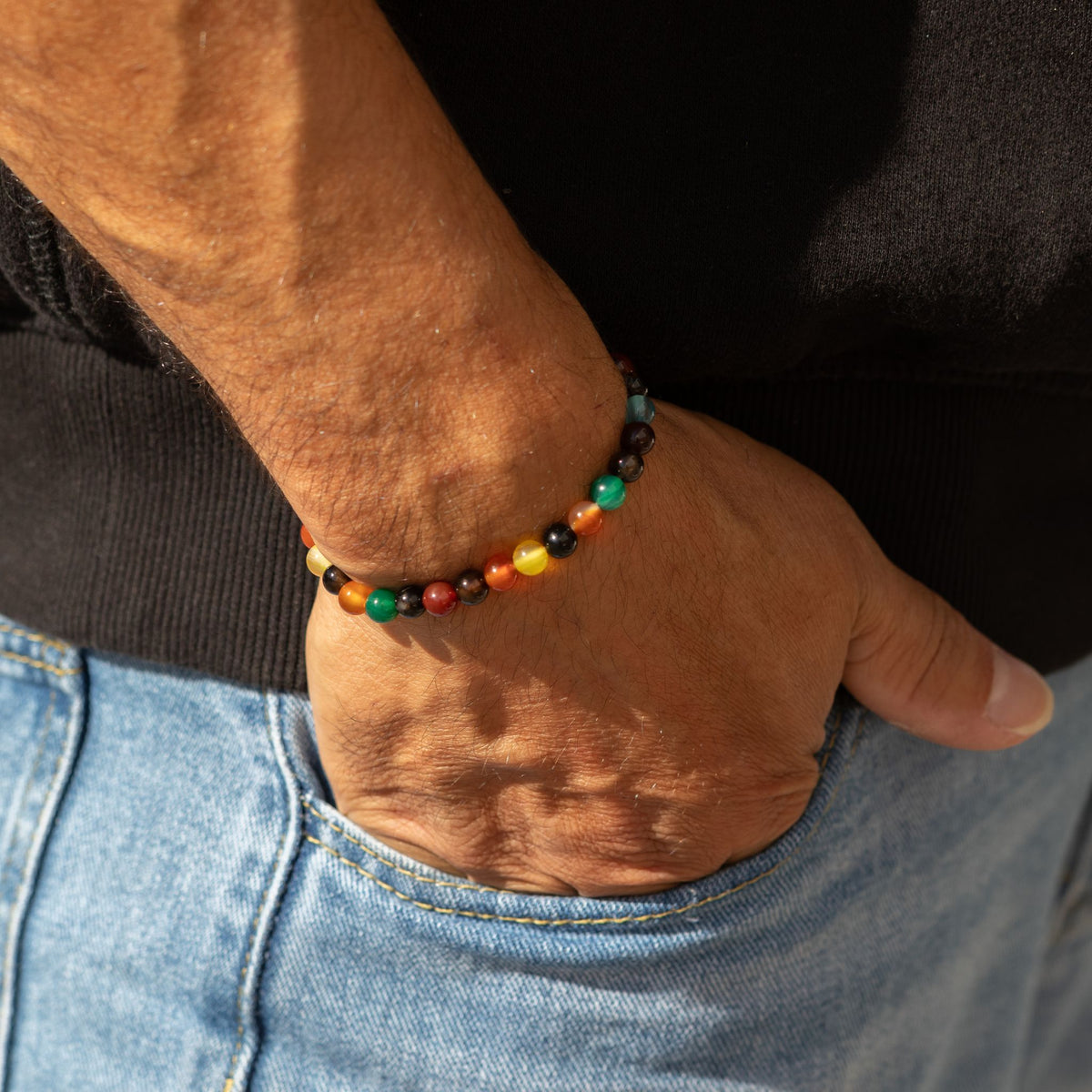 Rainbow Jade Petite Power Bracelet – 17cm, 6mm Beads