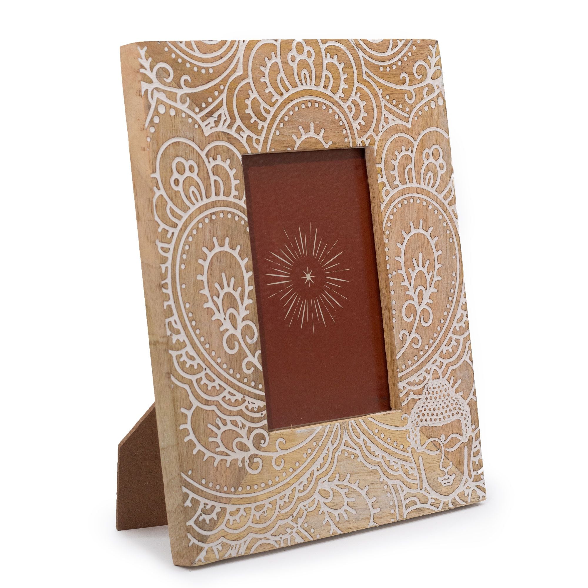Med Mango Wood Picture Frame (for 10x15cm) 26x20x2cm - Buddha - White