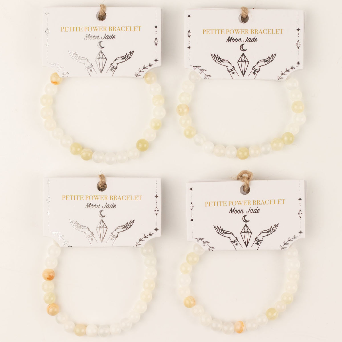 Moon Jade Petite Power Bracelet – 17cm, 6mm Beads