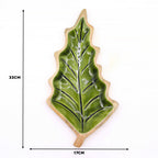Lost in the Forrest -  Enamel Leaf Wooden Bowl - 33x17cm AW-Dropship